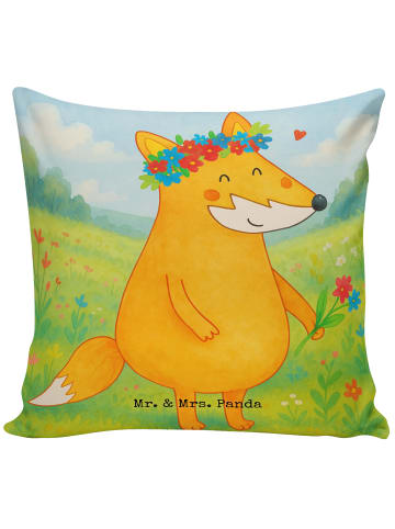 Mr. & Mrs. Panda Kopfkissen Fuchs Blumen Design ohne Spruch in Weiß