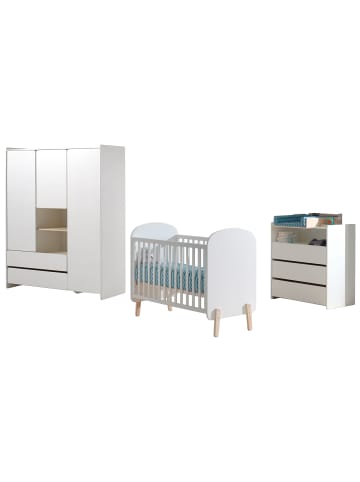 58 aufm Kessel BABYZIMMEREINRICHTUNG Karilynn 4 Komplettset Massivholz+MDF Weiß