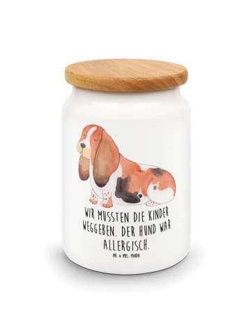 Mr. & Mrs. Panda Teedose Hund Basset Hound mit Spruch in Weiß