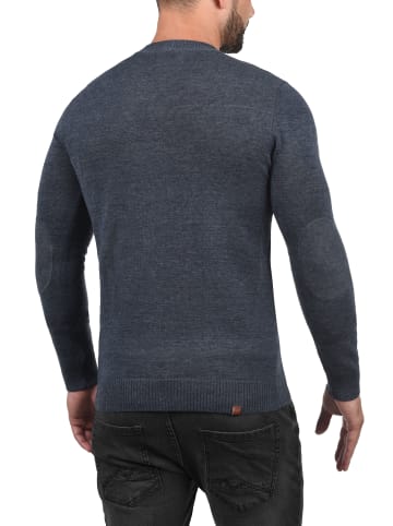BLEND Strickpullover BHLasse 20703348ME Strickpulli mit aufgestickten Ellenbogenpatches in Blau