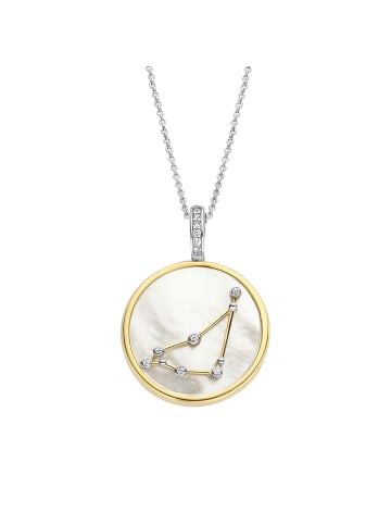 Ti Sento Milano Kette "Kette und Anhänger Perlmutt Steinbock bicolor 6826CN" in Silber
