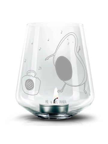 Mr. & Mrs. Panda Glas Windlicht Avocado Tanzen ohne Spruch in Transparent