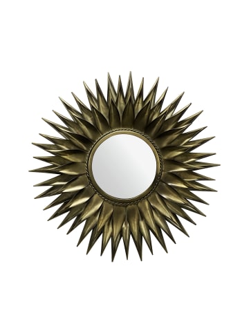 KADIMA DESIGN Wandspiegel Sonne 74 cm Metall Design Hängespiegel Messing Antik,