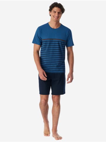 UNCOVER BY SCHIESSER Schlafanzug Nightwear - kurz in Blau
