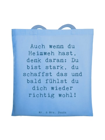Mr. & Mrs. Panda Shopper Bag Spruch Heimweh überwinden mit Spruch in Sky Blue