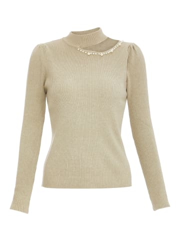 paino Damen Strickpullover in Beige Melange