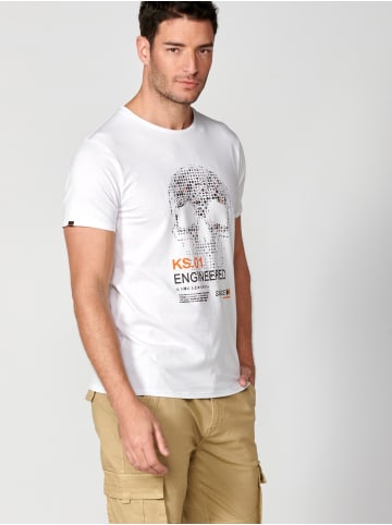KOROSHI Kurzarm T-Shirt in weiß