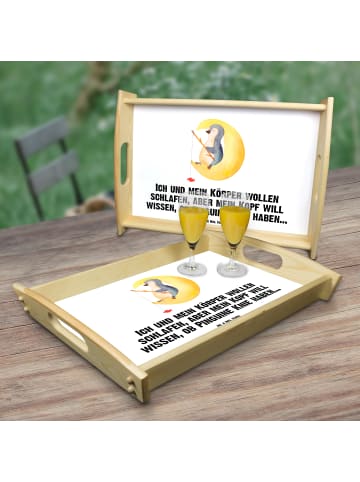 Mr. & Mrs. Panda Tablett Pinguin Mond mit Spruch in Weiß