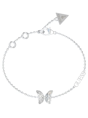 Guess Damen-Armband Schmetterling Pave Silberfarben