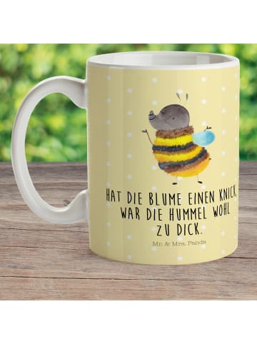 Mr. & Mrs. Panda Kindertasse Hummel flauschig mit Spruch in Gelb Pastell