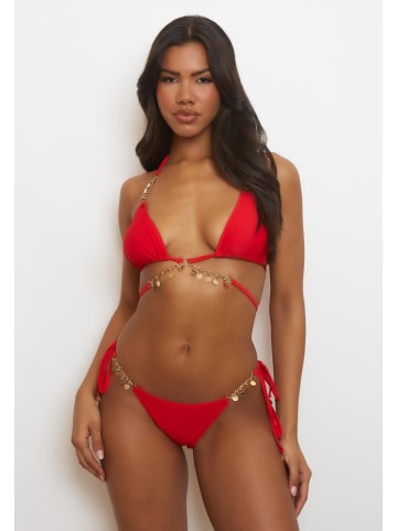 Moda Minx Bikini Top Valentina Coin Waist Wrap Triangle in rot