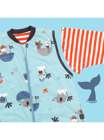 Schlummersack Babyschlafsack, 1.0 TOG in Hellblau-Rot