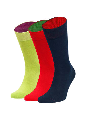 von Jungfeld Socken 3er Pack in Grün/Rot/Marine