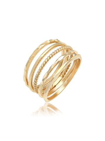 Elli Ring 925 Sterling Silber Ring Set, Geo in Gold
