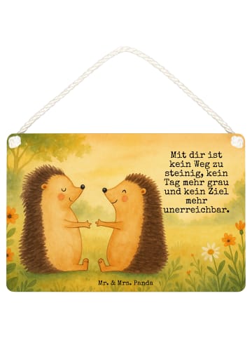 Mr. & Mrs. Panda Deko Schild Igel Liebe Design mit Spruch in Weiß