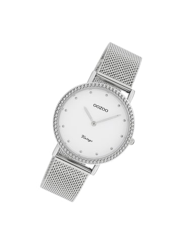 Oozoo Analog-Armbanduhr Oozoo Vintage Series silber mittel (ca. 34mm)