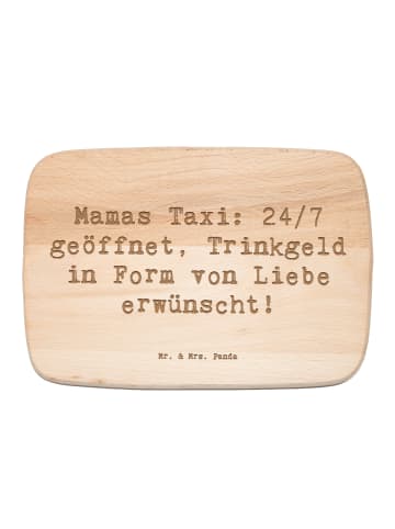 Mr. & Mrs. Panda Frühstücksbrettchen Spruch Mamas Taxi mit Spruch in Transparent