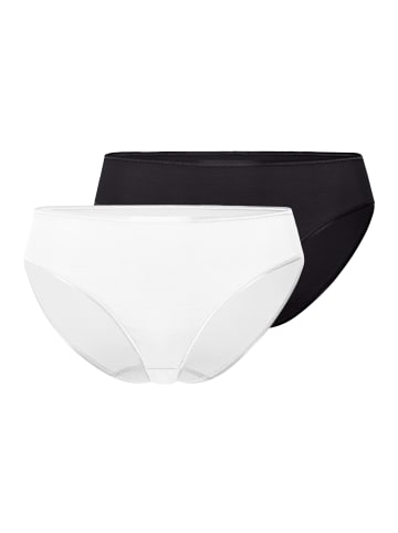 Hanro Midi Slip Cotton Seamless in Weiß / schwarz