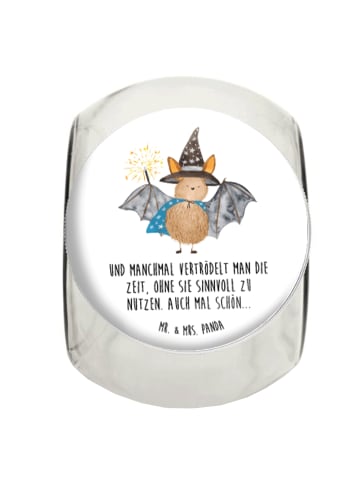 Mr. & Mrs. Panda Vorratsglas Fledermaus Zauberer mit Spruch in Weiß