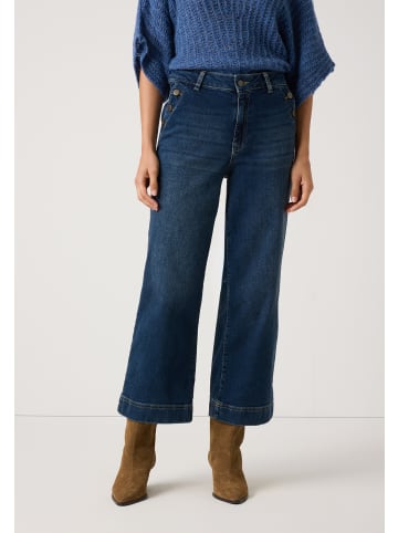 More & More verkürzte, weite Denimhose in dark blue denim