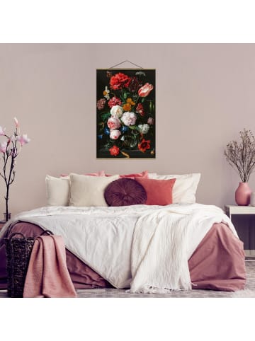 WALLART Stoffbild - Jan D. de Heem - Stillleben mit Blumen in Glasvase in Bunt