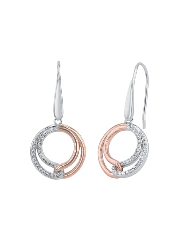 Amor Ohrhänger Silber 925, rhodiniert+rosévergoldet in Bicolor
