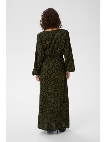 Kaffe Kleid KAvioletta A-shape in Black Deep/Ivy Green Leafs