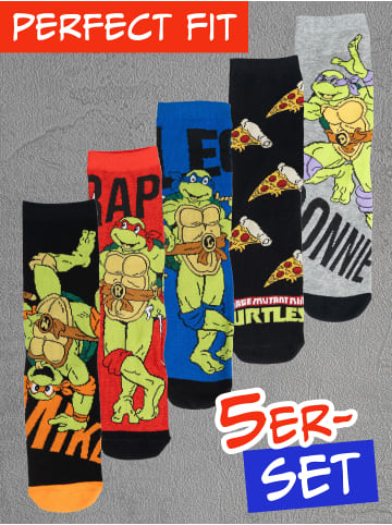 Teenage Mutant Ninja Turtles 5er Pack Teenage Mutant Ninja Turtles Socken Sneaker Strümpfe in Mehrfarbig