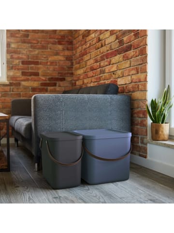 Rotho 2er-Set Aufbewahrungsbox 40l mit Deckel in Anthrazit