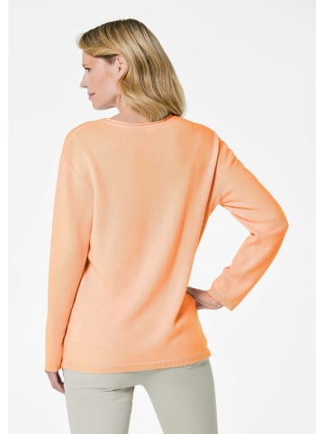 GOLDNER Kaschmirpullover Basicpullover mit V-Ausschnitt in pfirsich