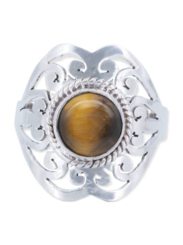 mantraroma 925er Silber - Ringe mit Tigerauge