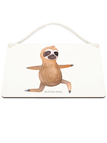 Mr. & Mrs. Panda Schild Faultier Yoga ohne Spruch in Weiß