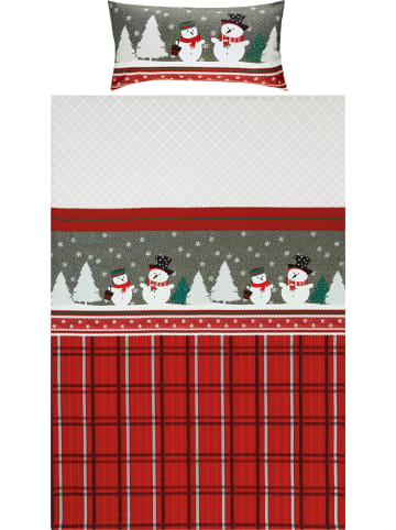 REDBEST Biber Bettwäsche in rot-braun