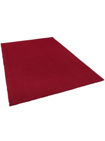 Snapstyle Luxus Hochflor Shaggy Teppich Velvet in Weinrot