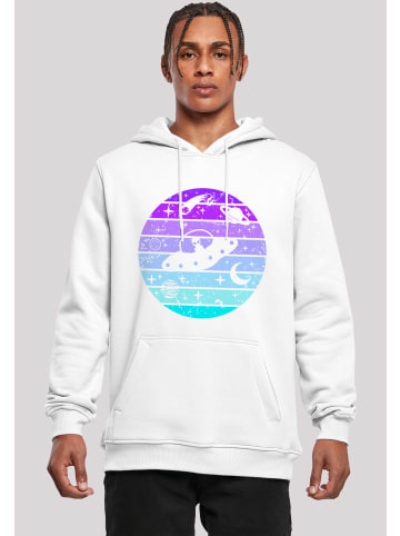 F4NT4STIC Hoodie Retro Alien Weltraum Sonnenuntergang in weiß
