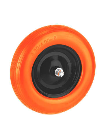relaxdays Schubkarrenrad in Schwarz/ Orange- 16x4.00-8
