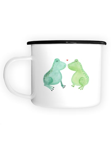 Mr. & Mrs. Panda XL Emaille Tasse Frosch Liebe ohne Spruch in Weiß