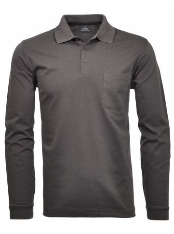 Ragman Poloshirt Langarm in Schiefer