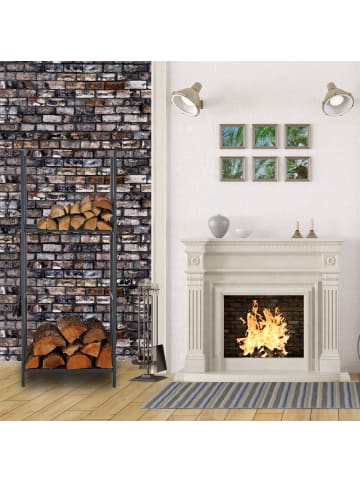 relaxdays Kaminholzregal in Anthrazit - (B)40 x (H)150 x (T)30 cm