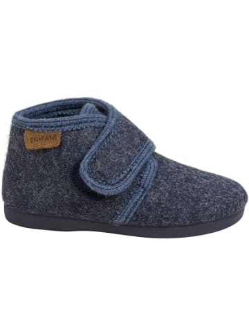 En Fant Kinder Hausschuh "Slippers Wool Hook and Loop" in Blau