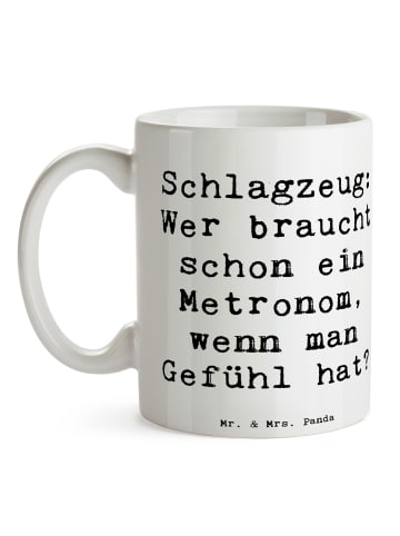 Mr. & Mrs. Panda Tasse Spruch Schlagzeug Gefühl mit Spruch in Weiß