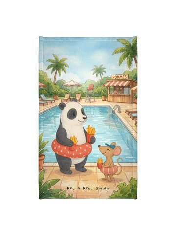 Mr. & Mrs. Panda Handtuch Panda Schwimmbad Pommes Design ohne Sp... in Weiß