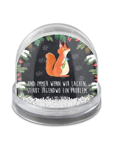 Mr. & Mrs. Panda Schneekugel Eichhörnchen Blume mit Spruch in Kreidetafel