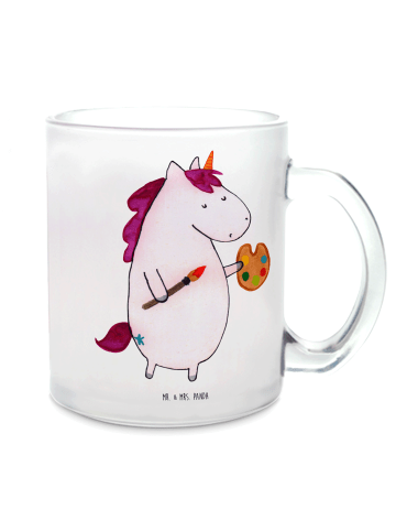 Mr. & Mrs. Panda Teetasse Glas Einhorn Künstler ohne Spruch in Transparent