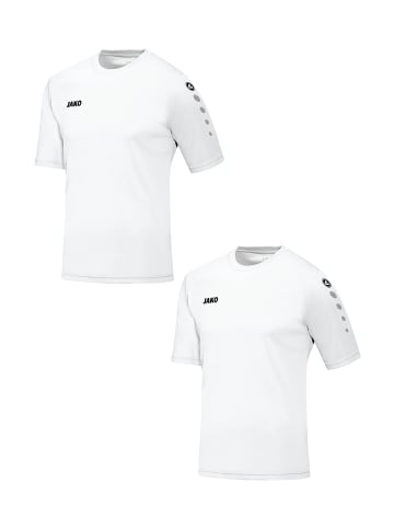 Jako Trikot 2er-Set Kurzarm Rundhals Moderne Uni-Optik in Weiß-2