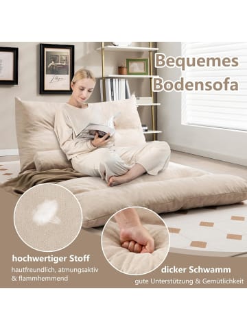 COSTWAY Bodensofa 3 in 1 in Beige