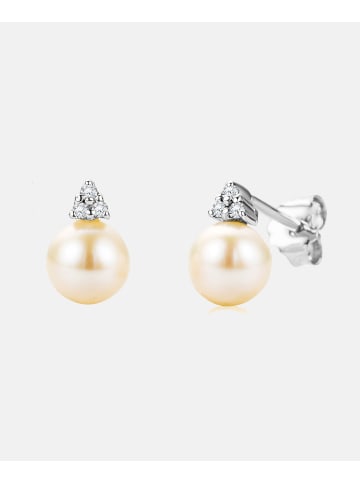 Diamant L'éternel Ohrstecker aus 375 Weißgold mit Diamant mit Perle