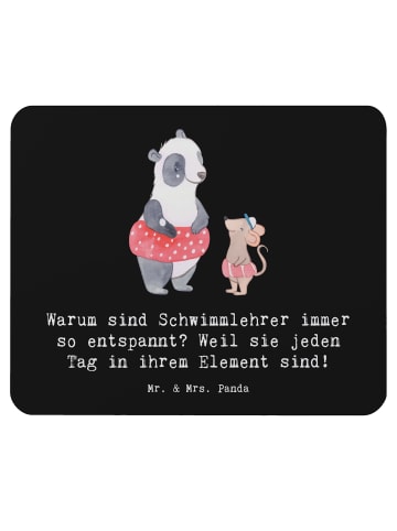 Mr. & Mrs. Panda Mousepad Entspannte Schwimmlehrer mit Spruch in Schwarz