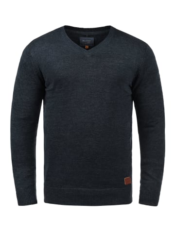 BLEND Strickpullover BHLasse 20703348ME Strickpulli mit aufgestickten Ellenbogenpatches in Blau
