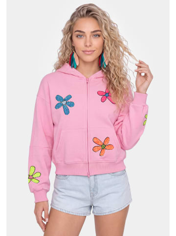 IZIA Women Hoodie in Pink